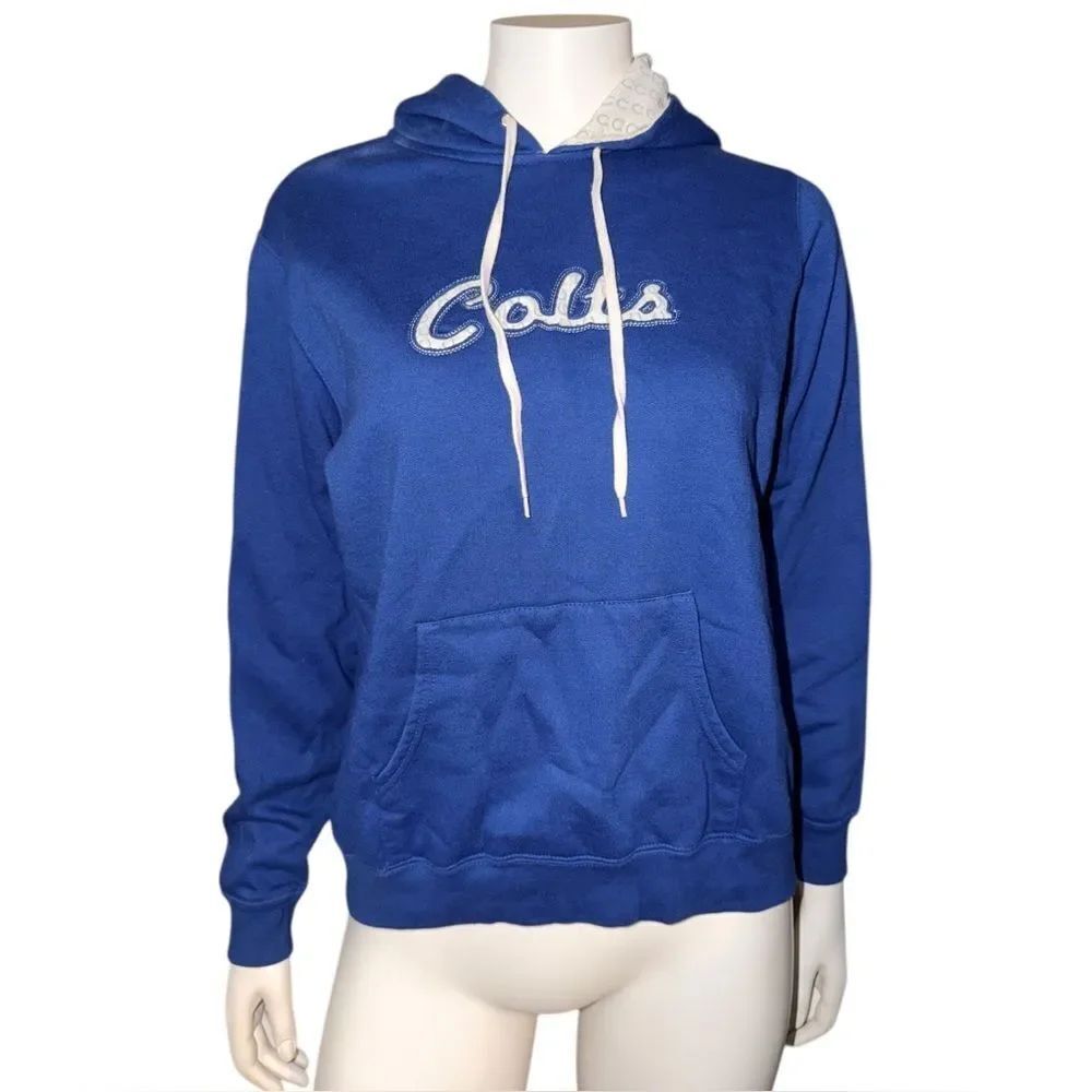 NFL Women's Indianapolis Colts Logo Hoodie Sweatshirt Contrast Stitching Medium